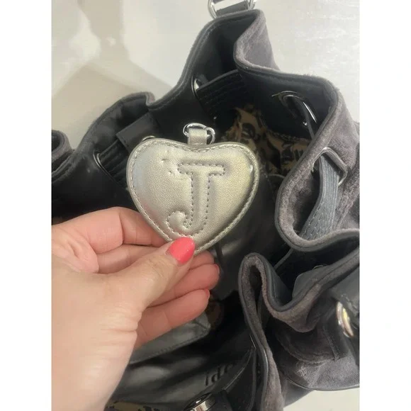 Vintage Juicy Couture Purse/Bag/Day‎ Dreamer/Y2K/Charms/Gray/Pink Mirror